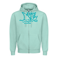 Seafoam fins up jimmy Zipper Hoodie - DesignPulse