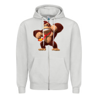 Dove Grey Donkey Kong 3D Poster Zipper Hoodie - DesignPulse