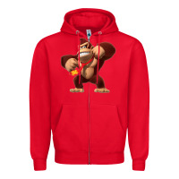 Red Donkey Kong 3D Poster Zipper Hoodie - DesignPulse