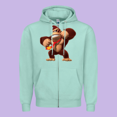 Donkey Kong 3d Poster Zipper Hoodie Designed By Designpulse
