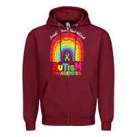 Burgundy autism awareness month t  shirt autism awareness rainbow accept unders Zipper Hoodie - DesignPulse