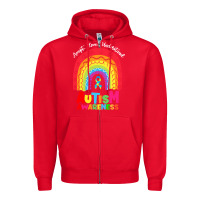 Red autism awareness month t  shirt autism awareness rainbow accept unders Zipper Hoodie - DesignPulse
