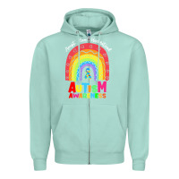 Seafoam autism awareness month t  shirt autism awareness rainbow accept unders Zipper Hoodie - DesignPulse