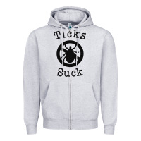 Heather Grey ticks suck shirt lyme disease gift green awareness ribbon Zipper Hoodie - DesignPulse