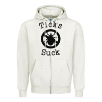 Oatmeal Heather ticks suck shirt lyme disease gift green awareness ribbon Zipper Hoodie - DesignPulse