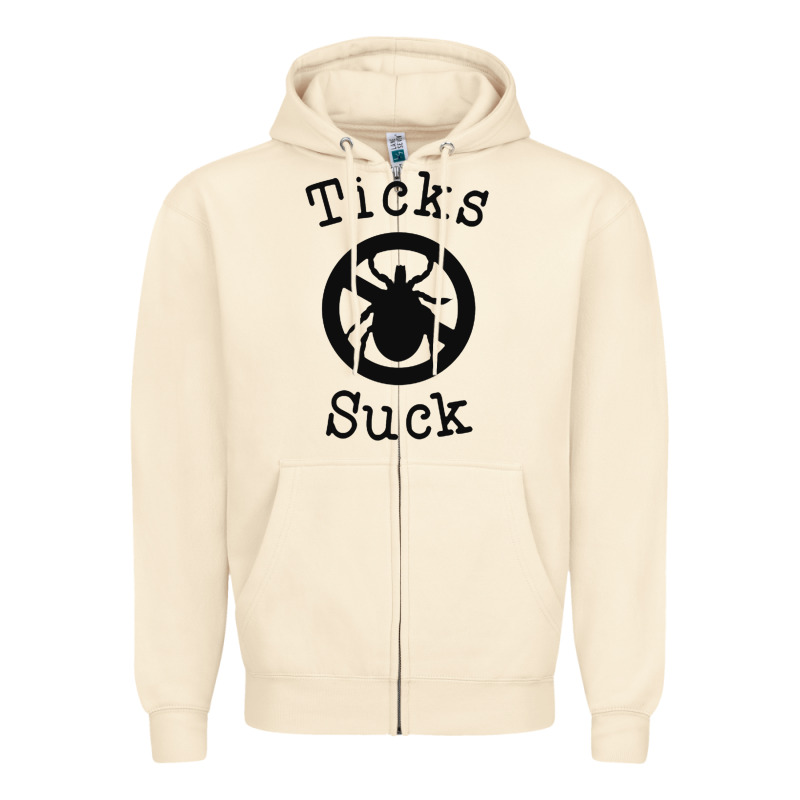 Ticks Suck Shirt Lyme Disease Gift Green Awareness Ribbon Zipper Hoodie by DesignPulse | Teevron