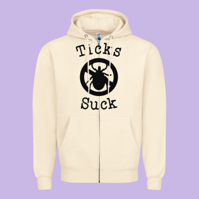 Ticks Suck Shirt Lyme Disease Gift Green Awareness Ribbon Zipper Hoodie Designed By Designpulse