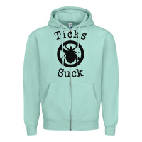 Seafoam ticks suck shirt lyme disease gift green awareness ribbon Zipper Hoodie - DesignPulse