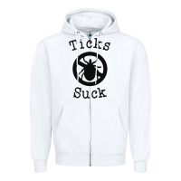 White ticks suck shirt lyme disease gift green awareness ribbon Zipper Hoodie - DesignPulse