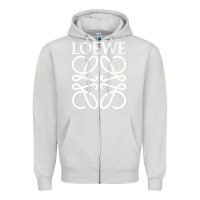 Dove Grey loewe Zipper Hoodie - DesignPulse
