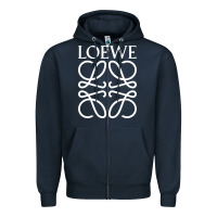 Navy loewe Zipper Hoodie - DesignPulse