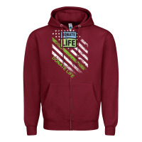 Burgundy donate life Zipper Hoodie - DesignPulse