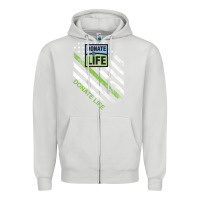Dove Grey donate life Zipper Hoodie - DesignPulse