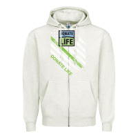 Oatmeal Heather donate life Zipper Hoodie - DesignPulse