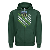 Sports Green donate life Zipper Hoodie - DesignPulse
