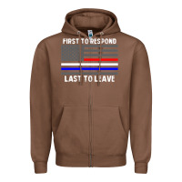 Chestnut police fire ems first responder american flag firefighter t shirt Zipper Hoodie - DesignPulse