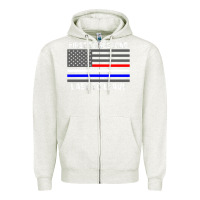 Oatmeal Heather police fire ems first responder american flag firefighter t shirt Zipper Hoodie - DesignPulse