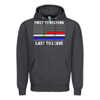 Smoke police fire ems first responder american flag firefighter t shirt Zipper Hoodie - DesignPulse