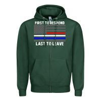Sports Green police fire ems first responder american flag firefighter t shirt Zipper Hoodie - DesignPulse