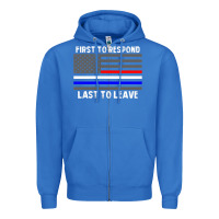 True Royal police fire ems first responder american flag firefighter t shirt Zipper Hoodie - DesignPulse
