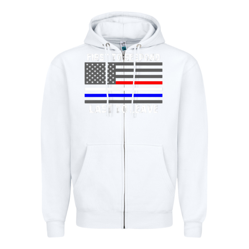 Police Fire Ems First Responder American Flag Firefighter T Shirt Zipper Hoodie by DesignPulse | Teevron