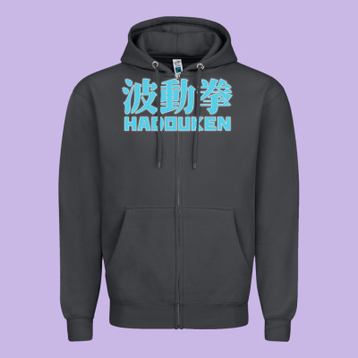 Hadouken Street Arcade Fighter Retro Ryu Gaming Funny Zipper Hoodie Designed By Designpulse
