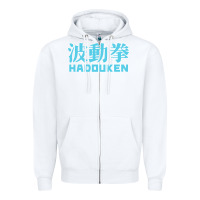 White hadouken street arcade fighter retro ryu gaming funny Zipper Hoodie - DesignPulse