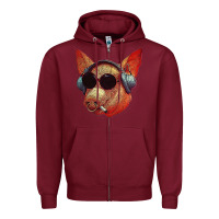Burgundy Blodwyn pig Zipper Hoodie - DesignPulse