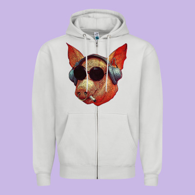 Blodwyn Pig Zipper Hoodie Designed By Designpulse
