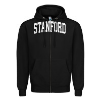 Black stanford california ca vintage athletic sports design t shirt Zipper Hoodie - DesignPulse
