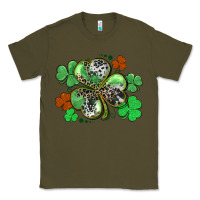 Army Green St. Patrick's Day shamrock leopard and cowhide Classic Tee - CowGirlArtShop