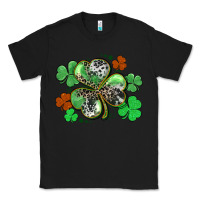 Black St. Patrick's Day shamrock leopard and cowhide Classic Tee - CowGirlArtShop