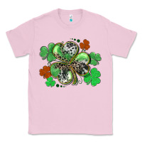 Bubblegum Pink St. Patrick's Day shamrock leopard and cowhide Classic Tee - CowGirlArtShop