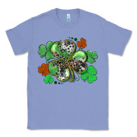 Colony Blue St. Patrick's Day shamrock leopard and cowhide Classic Tee - CowGirlArtShop