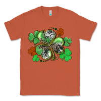 Copper St. Patrick's Day shamrock leopard and cowhide Classic Tee - CowGirlArtShop