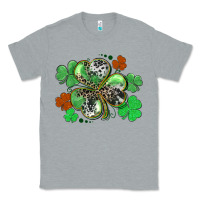 Heather Grey St. Patrick's Day shamrock leopard and cowhide Classic Tee - CowGirlArtShop