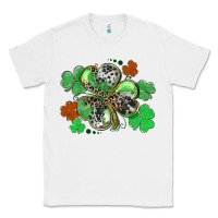 White St. Patrick's Day shamrock leopard and cowhide Classic Tee - CowGirlArtShop
