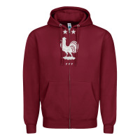 Burgundy FFF Two Stars Zipper Hoodie - DesignPulse