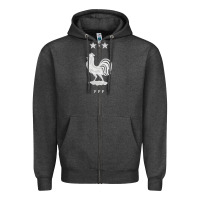 Charcoal Heather FFF Two Stars Zipper Hoodie - DesignPulse