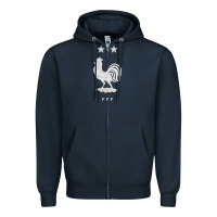 Navy FFF Two Stars Zipper Hoodie - DesignPulse