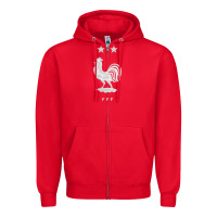 Red FFF Two Stars Zipper Hoodie - DesignPulse