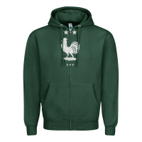 Sports Green FFF Two Stars Zipper Hoodie - DesignPulse