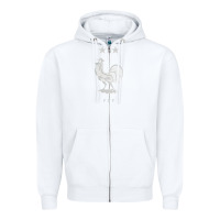 White FFF Two Stars Zipper Hoodie - DesignPulse