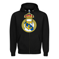 Black real,madrid Zipper Hoodie - DesignPulse