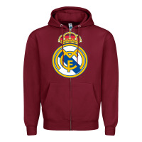 Burgundy real,madrid Zipper Hoodie - DesignPulse