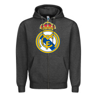 Charcoal Heather real,madrid Zipper Hoodie - DesignPulse