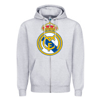Heather Grey real,madrid Zipper Hoodie - DesignPulse