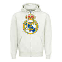 Oatmeal Heather real,madrid Zipper Hoodie - DesignPulse