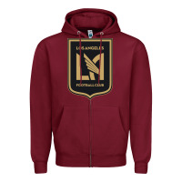 Burgundy LAFC Zipper Hoodie - DesignPulse