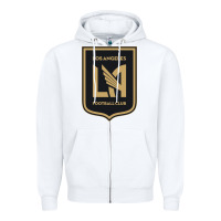 White LAFC Zipper Hoodie - DesignPulse